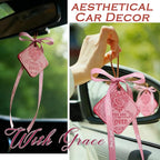 Leather Bag Charms for Hangbags Pink Car Mirror Hanging Accessories Encouragement Gifts for Women You Are Loved Gifts for Women Valentines Day Gifts Car Decor Roses Mothers Day Gifts