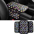 Dotesy Cow Pattern Car Center Console Cover,Microfiber Leather Car Armrest Pad Cushion with 2 Storage Bags,Universal Car Armrest Storage Box Car Interior Accessories for Most Vehicles (Colorful)
