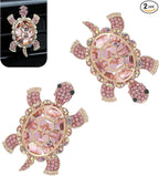 2 PCS Sea Turtles Car Air Fresheners Vent Clips, Cute Sea Turtles Decor Ocean Themed, Glamorous Turtle Car Accessories for Women, Refillable Interior Decoration Outlet Diffuser (Pink)
