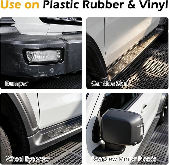 Plastic Trim Restorer for Cars, Black Trim Restorer, Deep Black Trim Renewal & UV Defense,Ideal for Faded Bumpers/Trim/Plastic Surfaces Provides 6+ Months of Protection