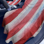 2 Pack Car Towel Seat Covers with Storage Bag, Multifunctional Towel for Gym Outdoor Sport, Picnic, Beach, Pet Dog Travel,Non-Slip Washable Car Seat Protector (Flag Stripes)