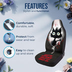 GENANY Horror Black Cat Car Seat Covers Set of 2, Breathable Front Seat Covers for Truck Sedan SUV, Funny Car Accessories, Spook Gift for Women Men