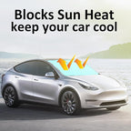 INSAUTO Foldable Windshield Sun Shade for Model Y 2020-2024, Heat & UV Protection Car Sunshade with Storage Bag, Keep Interior Cool & Easy Installation