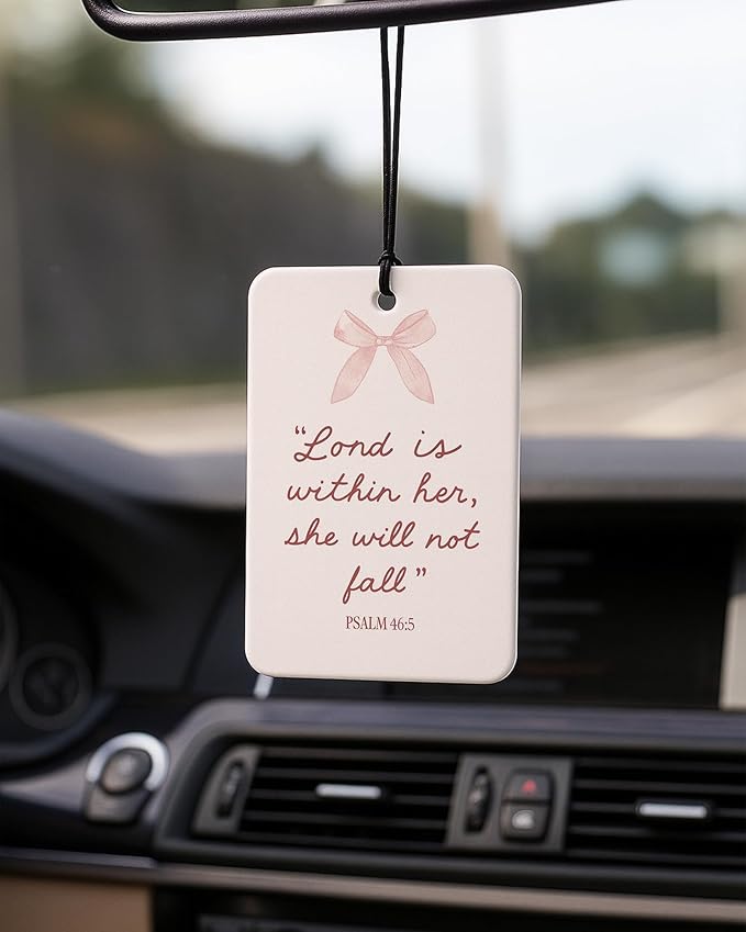 Inspirational Christian Car Air Freshener 4 Pcs Coconut Scented, Christian Car Accessories Mirror Decor for Women, Floral Bird Religious Hanging Air Freshener for Cars Closet Drawer Books