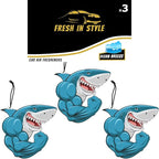 Car Air Fresheners, Shark, 3 Pack, Ocean Breeze Scent, Gym Motivational Gift for boyfriend, girlfriend, friends, family