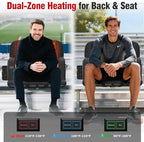 Suteck Extra Wide Heated Stadium Seats with Back Support, Portable Sofa Style Bleacher Chair with Back and Cushion, Armrest, Ideal for Outdoor Stadiums and Events -23" Wide 1 Pcs