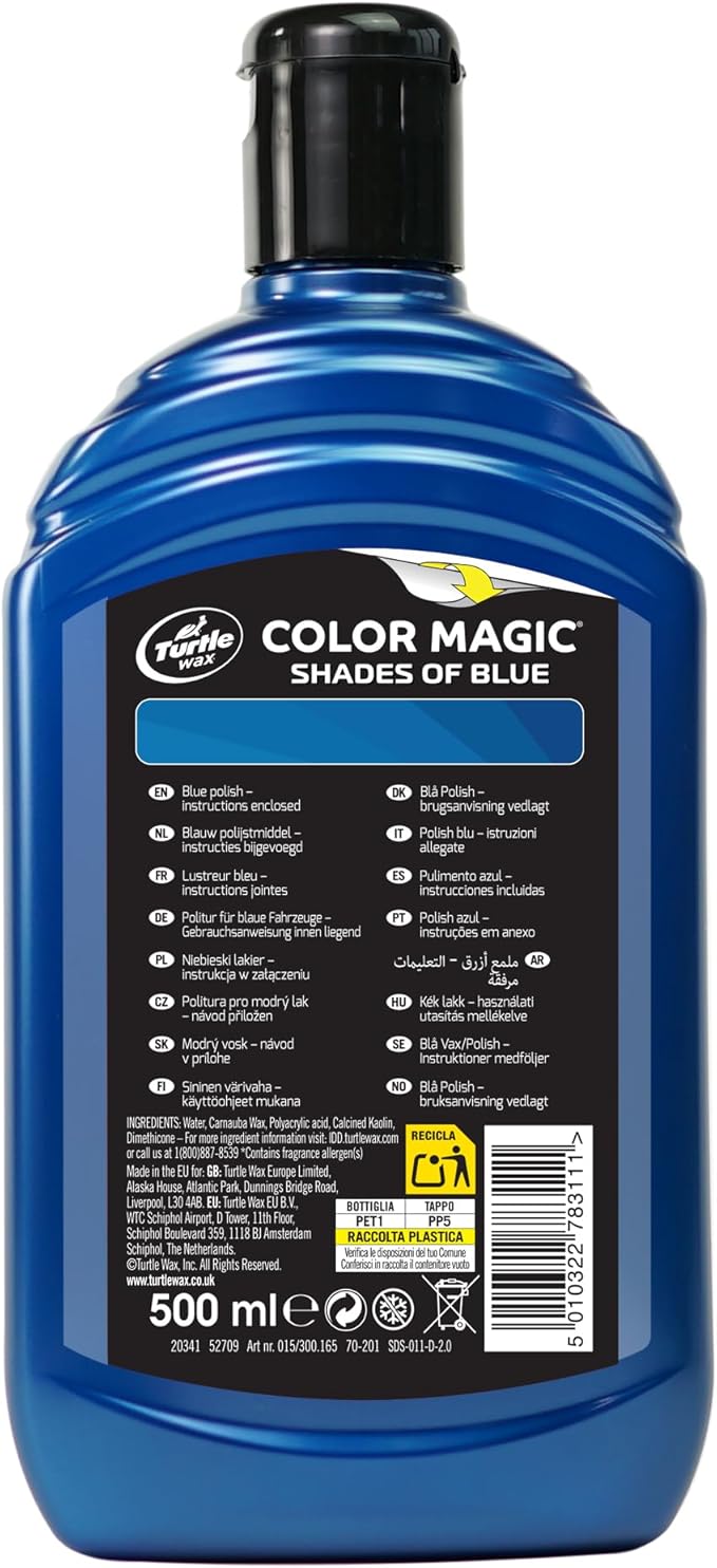 Turtle Wax 52709 Color Magic Car Paintwork Polish Restores Colour & Shine Blue 500ml