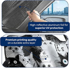 GENANY Cat Windshield Sun Shade for Car SUV Truck (55x30 Inches), Front Window Visor for Windows, Protector Blocks UV