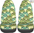 Delerain Car Seat Covers Set 2Pcs, Cute Chubby Frog Universal Front Car Seats Vehicle Enterior Protector Suitable Fits Most Car Auto SUV Sedan Truck