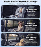 [2026 Upgraded] Car Window Shades for Baby [Ice Crystal Cooling Layer] (2 Pack) 99% UV-Blocker Protection Side Window Curtains Roll Windows Down Privacy Full Covers/Half Shade Options