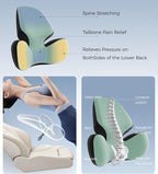 BEBAS Lumbar Support Pillow for Office Chair - Ergonomic Memory Foam Back Cushion for Lower Back Pain Relief - Washable & Breathable Cover - Fits Car Seats, Gaming Chairs & Wheelchairs (Green)