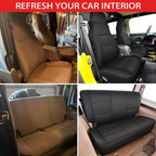 AOMSAZTO Custom Seat Covers for Jeep Wrangler: TJ 2003 2004 2005 2006 Unlimited 2004-2006 Leather Car Seats Cover Full Set Black