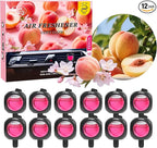 Car Air Freshener Vent Clips, 12 Pack, Peach, Provides Long-Lasting Scent, Up to 360 Days, Car Fresheners