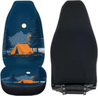 BIGCARJOB Quiet Night Car Seat Covers Set for Front Only Car Interior Accessories Cute Seat Protector for Cars Saddle Blanket Fit Most Vehicle Cars Sedan