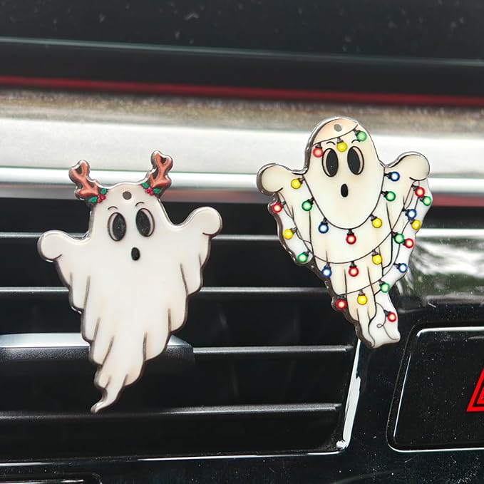 Halloween Ghost Car Diffuser Vent Clip - Cute Interior Decor for Women (3 Pcs)