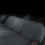Leatherette Car Back Seat Covers, Universal Fit for Most Cars, SUV, Sedans and Pick-up Trucks, Black/Red