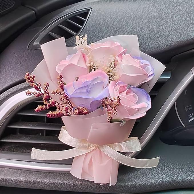 Car Flower Bouquet Air Freshener Vent Clips Mini Bouquet Dried Flower For Car and Household Decoration Car Vent Clip Auto Interior Accessories