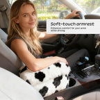 Fluffy Car Armrest Cover with Side Pockets – Plush Fuzzy Fur Center Console Armrest Cushion Pad, Universal Winter Car Interior Protector, Soft Arm Rest Cover with Storage for Women & Men (COWS)