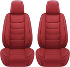 Full Coverage Faux Leather Car Seat Covers Full Set,Automotive Seat Covers for Cars,SUVs Pick-up Truck, Car Seat Cushion, Wine Red Seat Covers,Front Seat Cover,Car Seat Protector