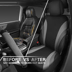 CAR PASS EVA Waterproof Car Seat Covers Front Seats,Gray Two Front Seat Covers,Airbag Compatible,Automotive Seat Covers Universal Fit Sedans,Cars,Vans,SUVs,Trucks (Black and Gray)