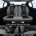 Coverado Front and Rear Seat Covers, Automotive Seat Cover Full Set, Waterproof Leather Seat Cover, Luxury Seat Cover for Cars, Universal Seat Cushion Car Seat Protector Fit for Most Cars(Gray&Black)
