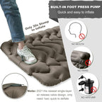MEETPEAK Camping Pad, Foot Press Inflatable Sleeping Pad Extra Thick Lightweight Camping Sleeping Mat Ultralight Compact Waterproof Air Mattress for Outdoor Hiking Hammock Backpacking Sleeping Bag