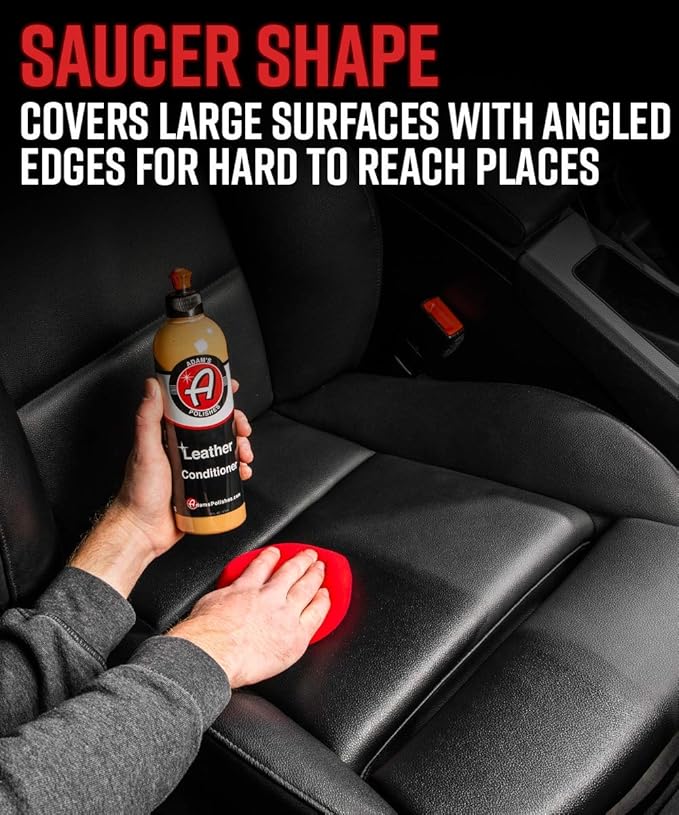 Adam's Polishes Premium Car Interior Applicators Leather Conditioner Foam Applicator for Car Detailing, Car Seats, Boots, Furniture & More | Apply After Leather Cleaner & Interior Car Cleaning