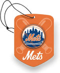 MLB New York Mets Car Air Freshener - Team Logo Scented Hanging Air Freshener, Orange Shield Design with "NY Mets" Logo, Sports Fan Auto Fragrance for Cars, Trucks, Home (2 Pack)