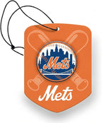 MLB New York Mets Car Air Freshener - Team Logo Scented Hanging Air Freshener, Orange Shield Design with "NY Mets" Logo, Sports Fan Auto Fragrance for Cars, Trucks, Home (2 Pack)