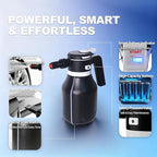 Electric Foam Sprayer for Thick Rich Foam, 2L Cordless Portable - Professional Pressurized Foam Cannon for Car Wash & Detailing, Rechargeable with Long Lasting Battery Black