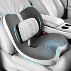 FLORICH 2 in1 Truck Seat Cushion and Lumbar Support Pillow Memory Foam Car Seat Cushion with Adjustable Strap for Truck Driver Long Drives, Fits Semi Truck Seat,Car,Office&Gaming Chair(Grey)