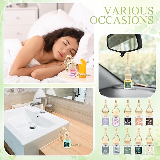 20 Pcs Employee Appreciation Gifts Bulk Empty Glass Car Air Freshener Hanging Diffuser Thank You Gifts for Employee Nurse Staff Dietician Social Worker Volunteer