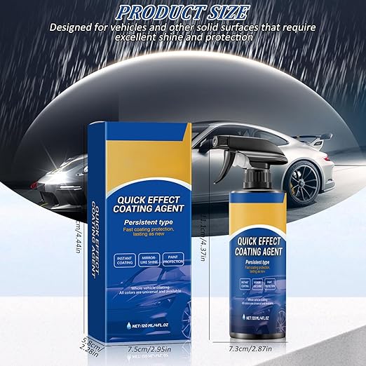 2pcs Car Coating Spray, Quick Effect Coating Agent, 2025 New Quickly Coat Car Wax, Car Scratch Wax Polish Spray Waterless Wash, Easy to Use
