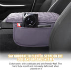 Mandark Car Center Console Cover, Microfiber Leather Vehicle Armrest Protector Cushion with 2 Storage Bags, Auto Interior Arm Rest Seat Box Pad Accessories, Universal for SUV, Sedan, Truck (Purple)