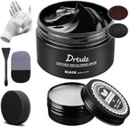 Black Leather Recoloring Balm, Leather Color Restorer Conditioner, Leather Repair Kits for Vinyl Furniture, Sofa, Car Seats, Shoes - Repair Leather Color on Faded & Scratched Leather Couches