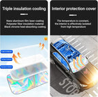 Car Windshield Sun Shade with Storage Pouch, Foldable Laser Titanium Silver Front Window Shield Blocker Screen Visor Protector Cover, Keep Interior Cool, Universal Fit for Car,Truck,SUVs (S)