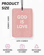 Coquette Pink Bow Christian Car Air Freshener 4 Pcs Coconut Scented, Girly Religious Car Accessories Mirror Decor for Women, Cute Scripture Hanging Air Freshener for Cars Closet Drawer Books