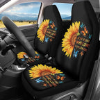 BIGCARJOB Sunflower Print Car Seat Cover Set for Front Seat Only,Sunshine Sunflower Auto Front Seat Protector Full Set Butterfly Car Interior Accessories,Universal Fit