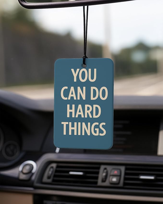 Inspirational Car Air Freshener 4 Pcs Coconut Scented, Self Care Gifts for Women Car Accessories Mirror Decor, Mental Health Hanging Air Freshener for Therapy Office Classroom Cars Books