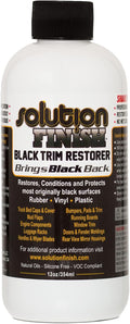 Solution Finish - Black Plastic & Vinyl Trim Restorer - Use for Car and Truck Detailing, No Wet Look, Instantly Revives Color to Trim, Bumpers, Mud Flaps, Etc., Black (12 oz)