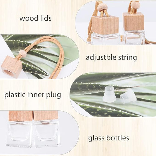 20 Pack Car Haning Perfume Bottle Refillable Car Air Freshener Diffuser Empty Aromatherapy Fragrance Essential Oil Diffuser Pendant Auto Home Ornaments Decors
