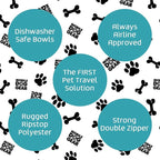 Mobile Dog Gear Week Away Dog Travel Bag (12"x6"x11", Heathered Gray) - Includes 2 Pet Food Storage Containers + 2 Collapsible Dog Water Bowls - Airline Approved Accessories, Great for Weekend Trips