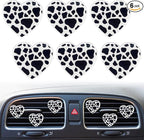 6 Pcs Heart Air Vent Clips, Cow Print Heart Car Air Fresheners Vent Clips Long Lasting Car Diffuser Vent Clip Cars Interior Decor Charm Car Decoration Cute Accessories for Women Girls