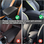 Car Center Console Cover,Leather Armrest Cover Cushion with 2 Storage Bags Universal Car Armrest Seat Box Pad Car Interior Accessories Protector for Most Vehicle(Beige)