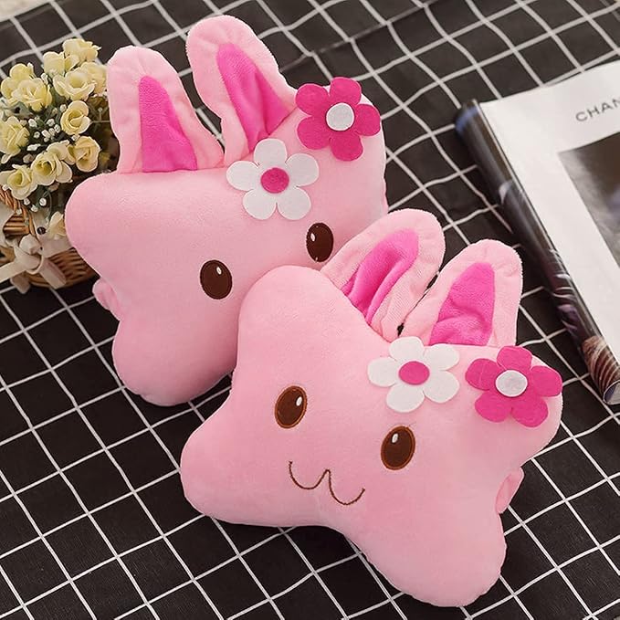 Sexysamba Car Headrest Pillow,Cartoon Neck Pillow for Car,Comfortable Soft Car Seat Pillow for Driving,Head Rest Cushion,Cute Neck Pillow for Travelling and Home 2Pcs (Pink Rabbit)