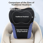BABUR Car Headrest Pillow | Ergonomic Memory Foam Neck Shoulder Support Pillow with Adjustable Design & Enlarged Surface | Pain Relief for Driving Travel Sleeping | Blue 1 Pack