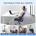 Sytopia Extra Large Office Chair Cushion, 19" x 17" Ergonomic Memory Foam Seat Cushion, Pressure Relief for Tailbone Pain, Sciatica & Hip Pain, Booster Pad for Sitting & Driving, Extra Cover (Black)