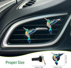 Hummingbird Air Vent Clip Car Air Freshener 2pcs Bird Bling Car Accessories Refillable Car Diffuser Outlet Clips for Women Teens,Cute Blue Car Decor