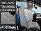 Car Seat Covers, Premium Leather Car Seat Covers, Waterproof and Breathable Seat Covers, Universal Car Seat Protector Fit for Cars, Trucks, SUVs, Pick-ups (Gray, 2 PCS Front Seat)