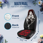 GENANY Horror Movie Car Seat Covers Set of 2, Scary Breathable Front Seat Covers for Truck Sedan SUV, Halloween Car Accessories, Horror Gift for Women Men